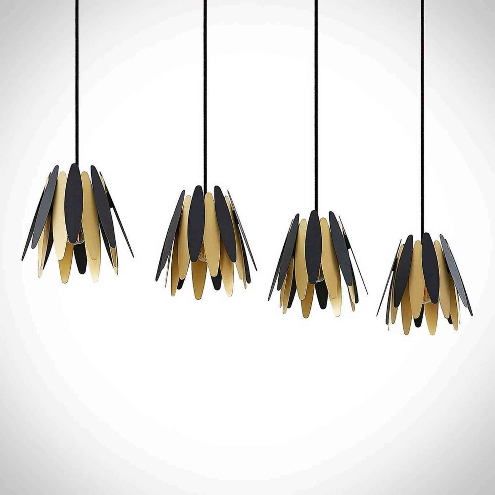 Lounit 4 Lustră Pendul Black/Gold - Lucande