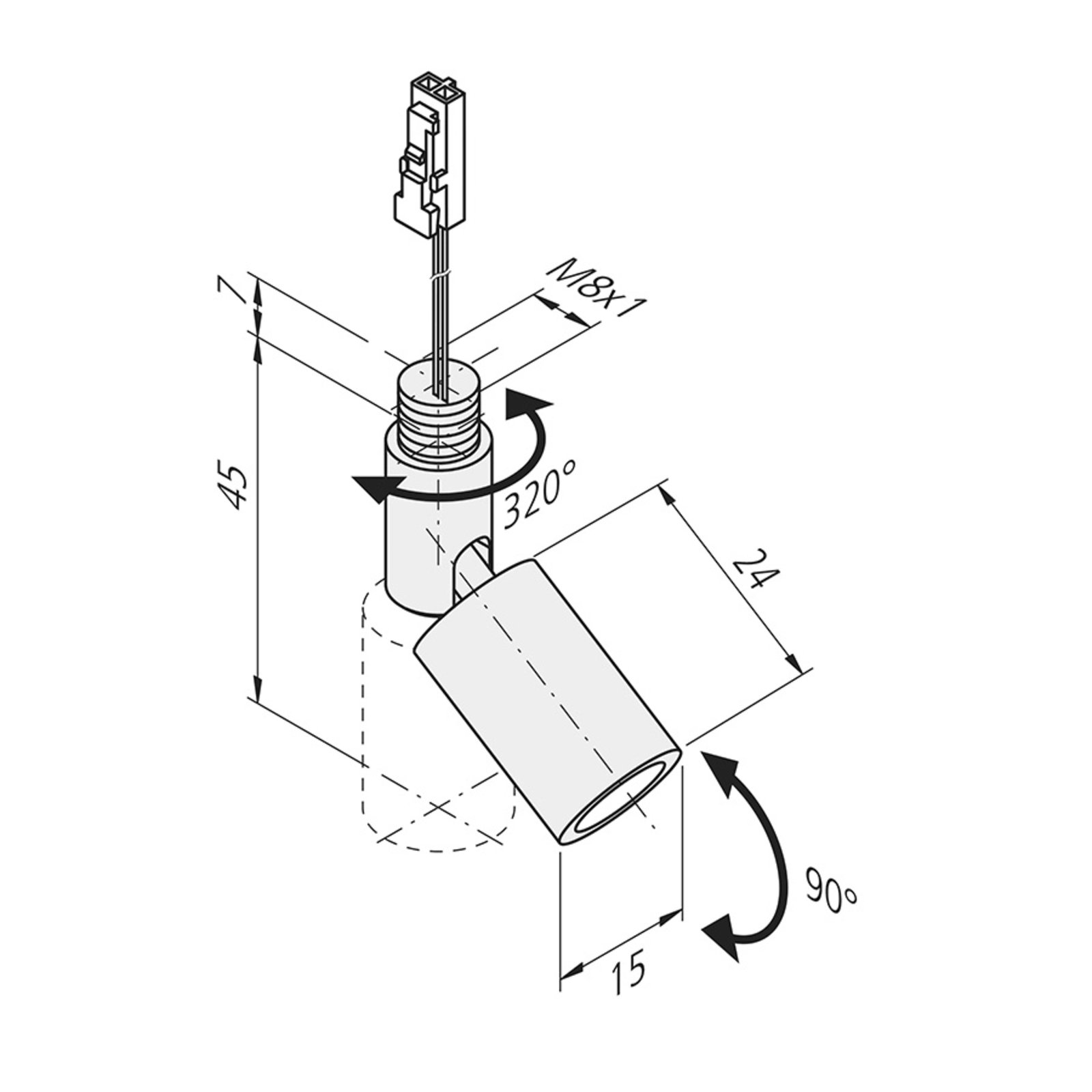 Strahler LED Point alu eloxiert