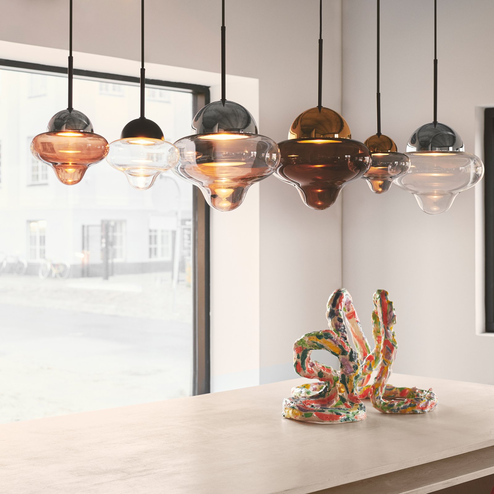 Nutty Pendelleuchte Brown/Chrome - Design By Us