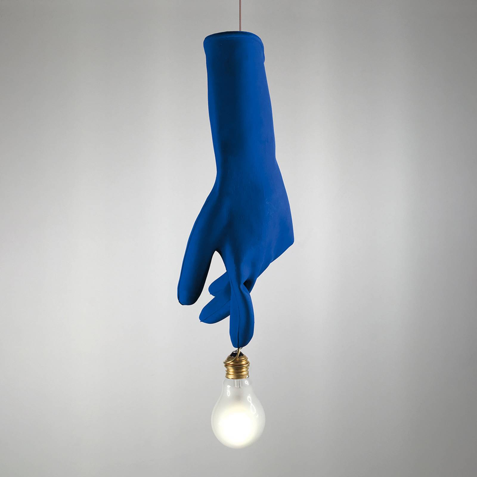 Ingo Maurer Blue Luzy LED hanging light blue, for Living / Dining Room, plastic, metal, E27, 1.5 W, energy efficiency: A+, W: 25 cm, H: 50 cm