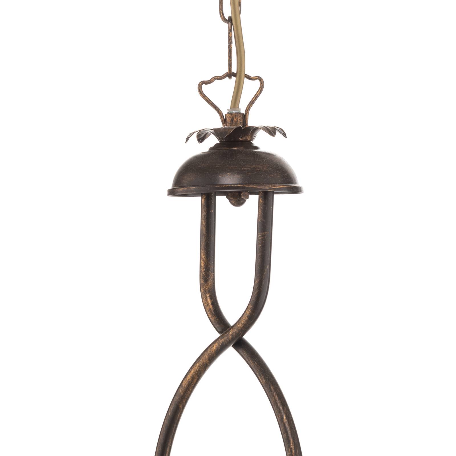 Lampa wisząca Rosina 2-pkt., jasnoróżowa/brązowa