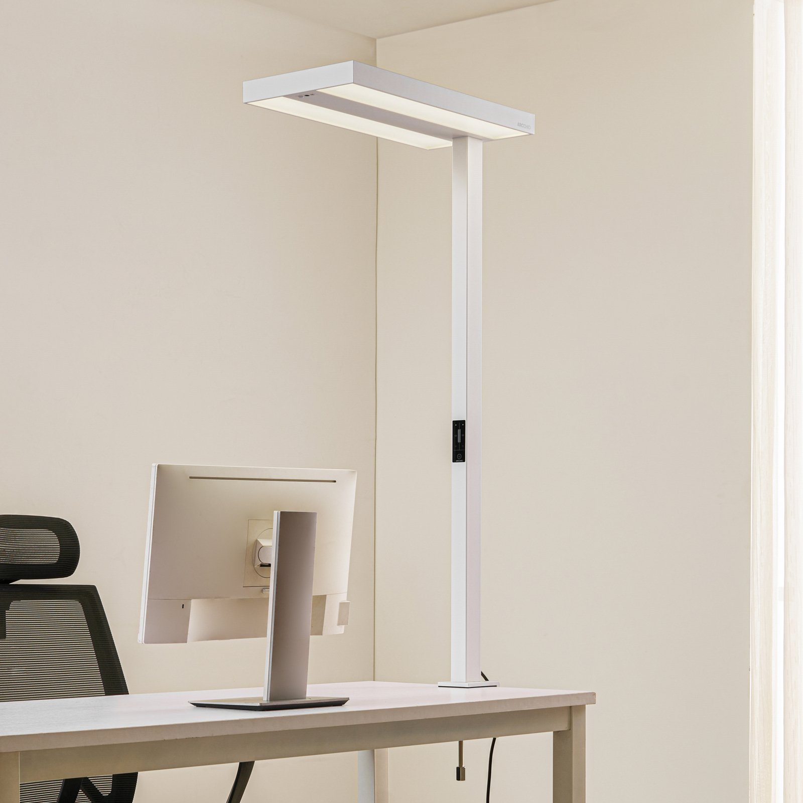 Lampe à pince LED pour bureau Arcchio Logan, blanche, intensité variable,