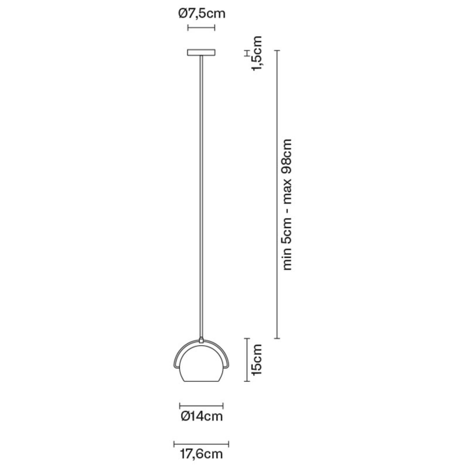 Fabbian Beluga White szklana lampa wisząca, Ø 14cm