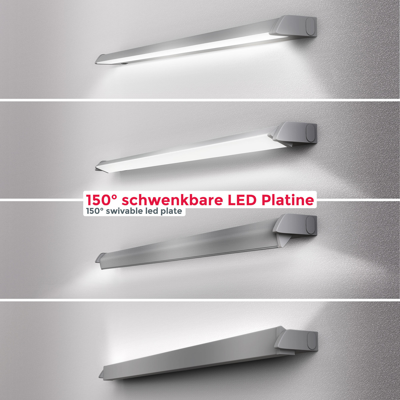 LED meubelverlichting Hike, titaniumkleurig, L 54,7 cm, 4000 K LED meubelverlichting Hike, titaniumkleurig, L 54,7 cm, 4000 K