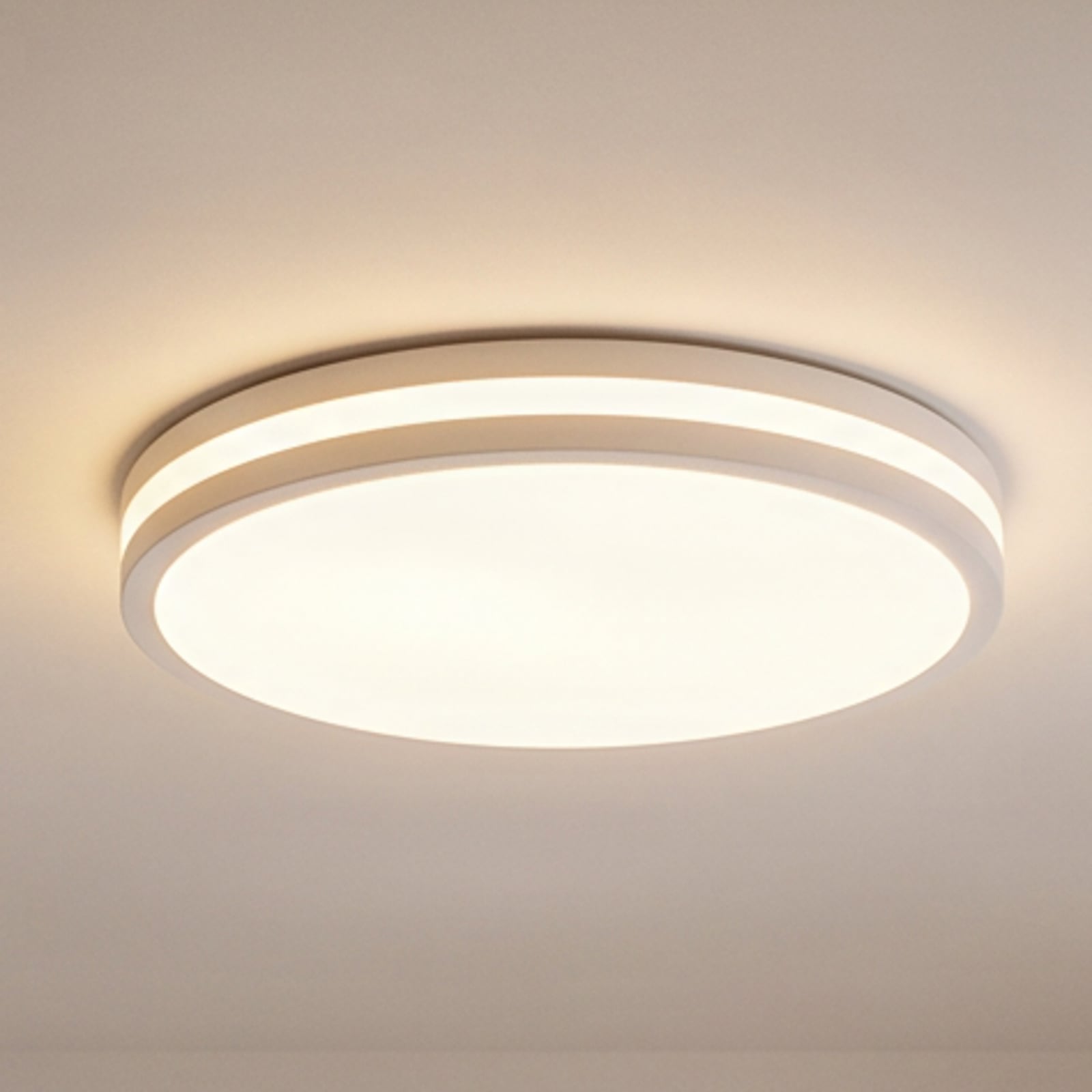 Arnim Candeeiro de teto LED, branco, plástico, Ø 49cm, IP44