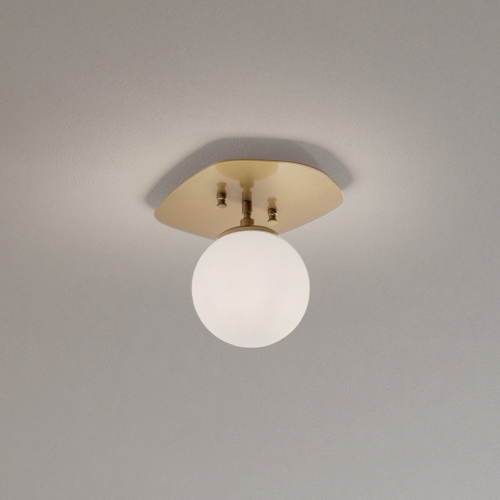 Opviq Plachetă Well auriu sticlă Ø 20 cm E14 - Camera de zi / sufragerie - auriu alb