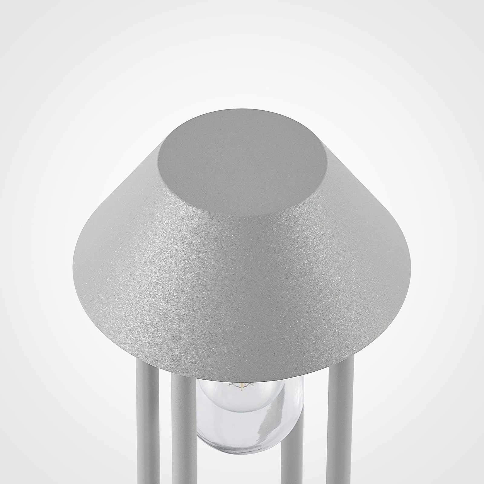 Lucande Olinum stĺpiková lampa, strieborno-sivá