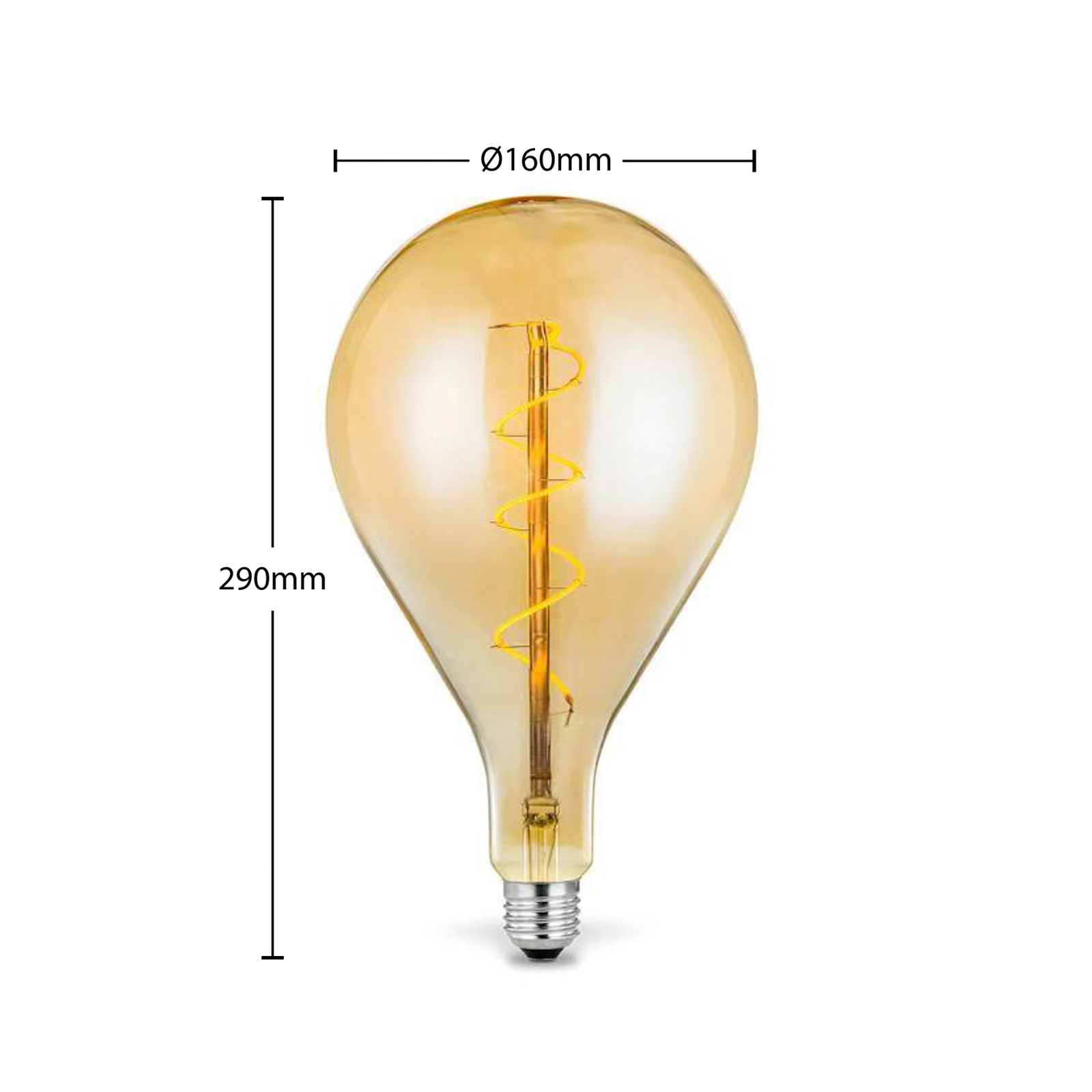 Lucande LED лампа E27 A160 4W 2 700K с възможност за димиране в кехлибарен