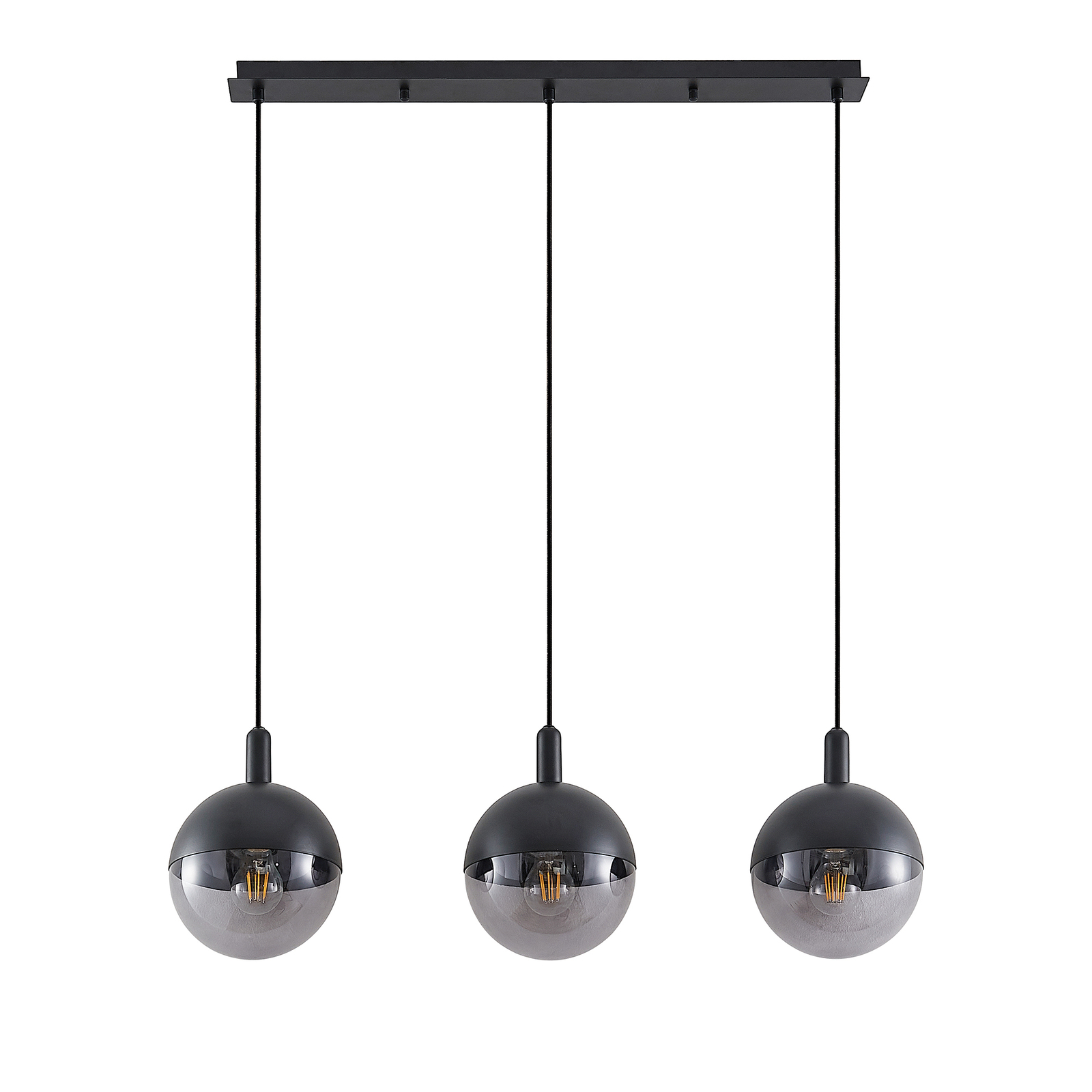 Lucande Dustian hanglamp, 3-lamps, 90 cm