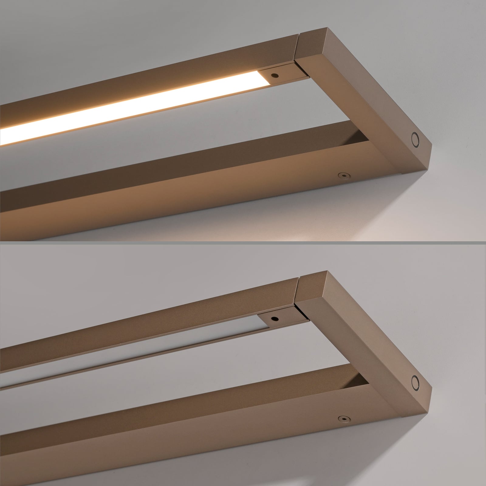 Puro LED-Wandlampe, bronze, Breite 100cm, Alu, Dimmer - PURE