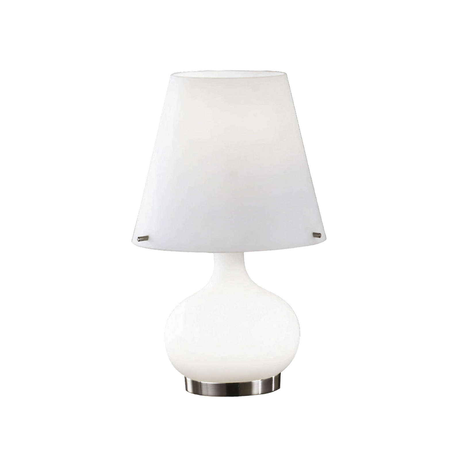 Lampada da tavolo Ade, altezza 33 cm, bianco, vetro