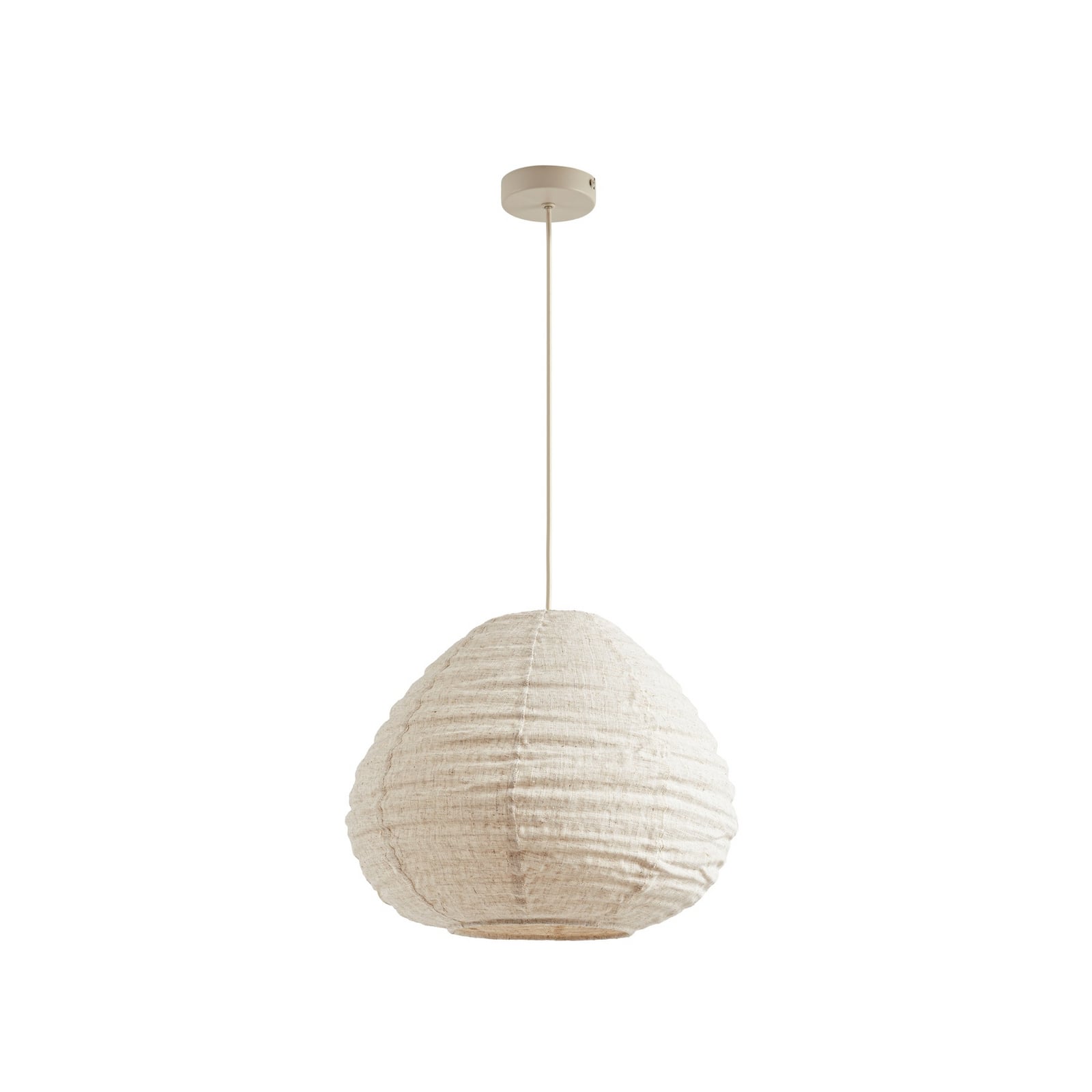 Lampă suspendată Lindby „Autumn”, bej, Ø 40 cm, in, în formă de picătură