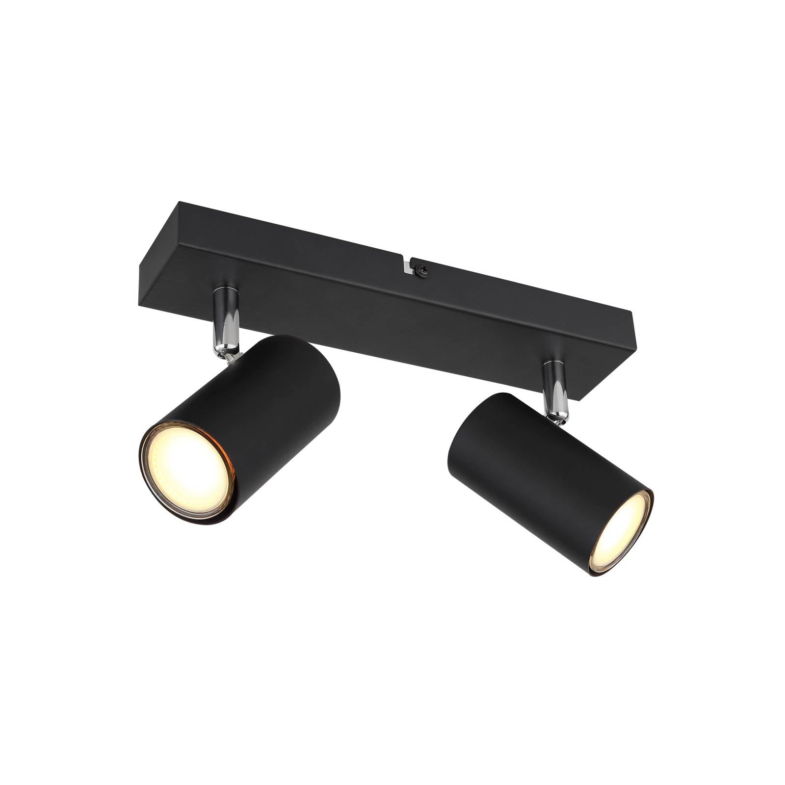 Deckenstrahler Robby, schwarz, Länge 26 cm, 2-flg., Metall