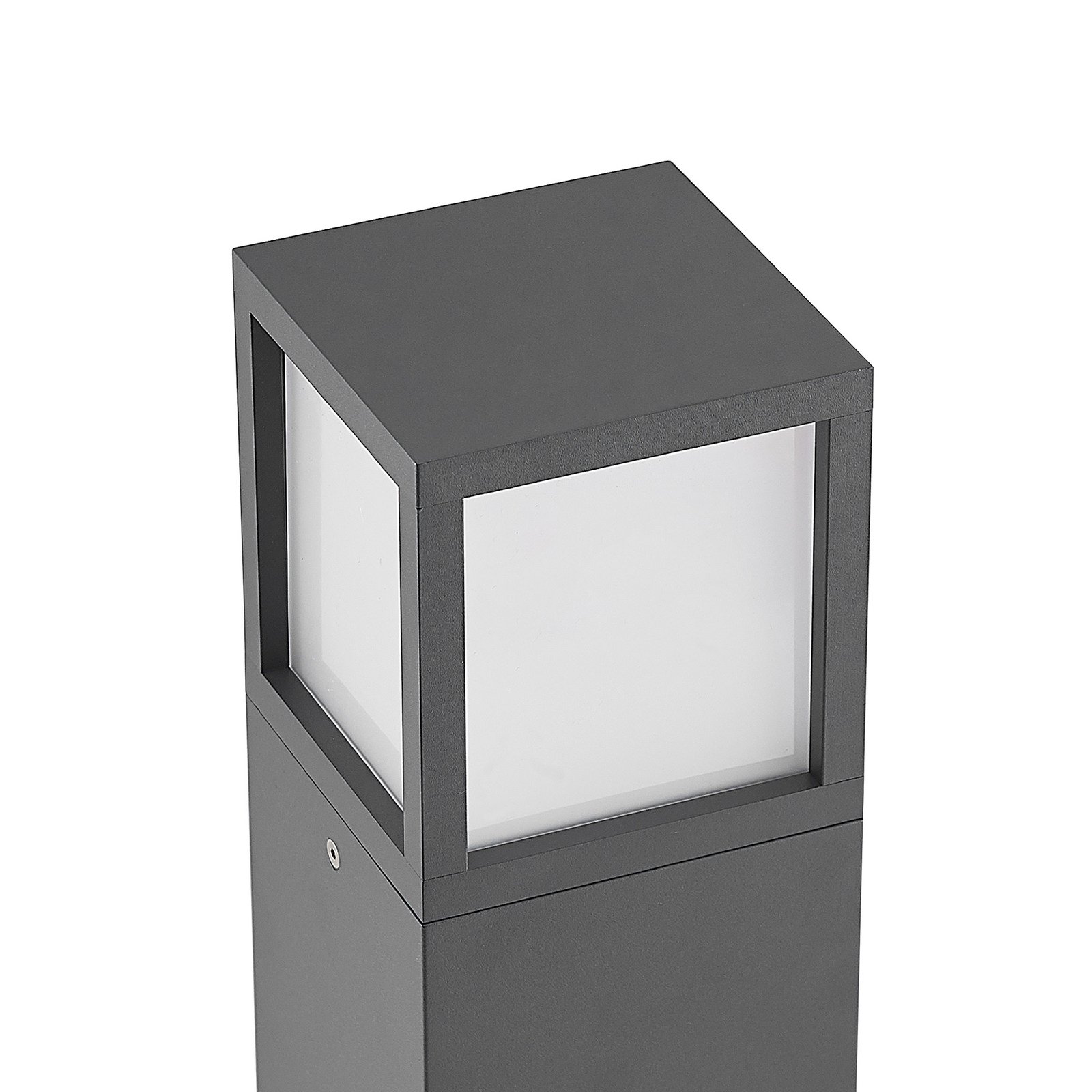Lucande Wegeleuchte Dewari, E27, 65 cm, dunkelgrau, IP54