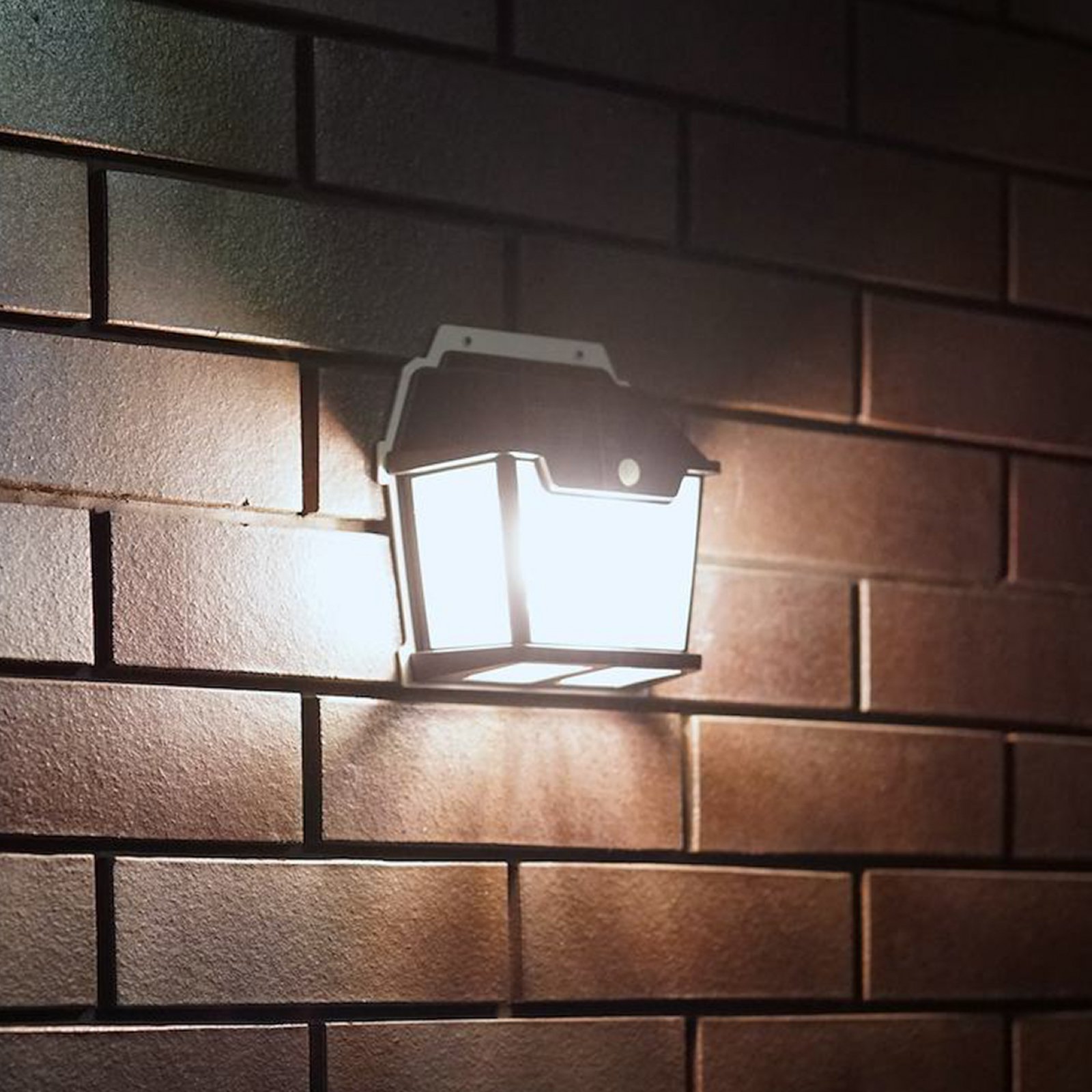 LED-Solar-Außenwandleuchte Filo Double, schwarz, IP44