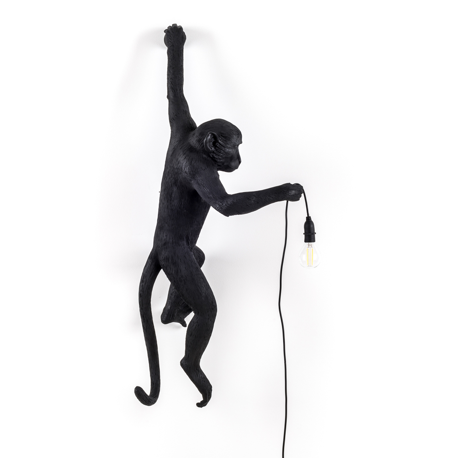 SELETTI Monkey Lamp διακοσμητικό φωτιστικό τοίχου αριστερά μαύρο