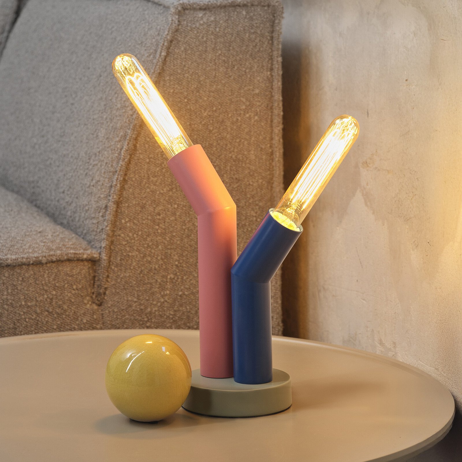 Lampa de masă OSRAM Decor Straw 2 becuri colorată oțel E27 - Camera de zi / sufragerie - Modern - multicolor - Metal