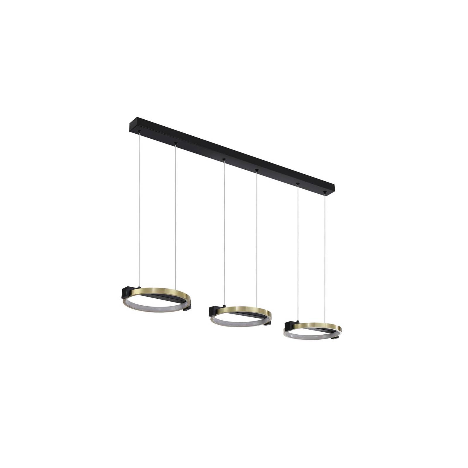 LED-Hängeleuchte Aerial, 3-fl., messing/schwarz, Stahl