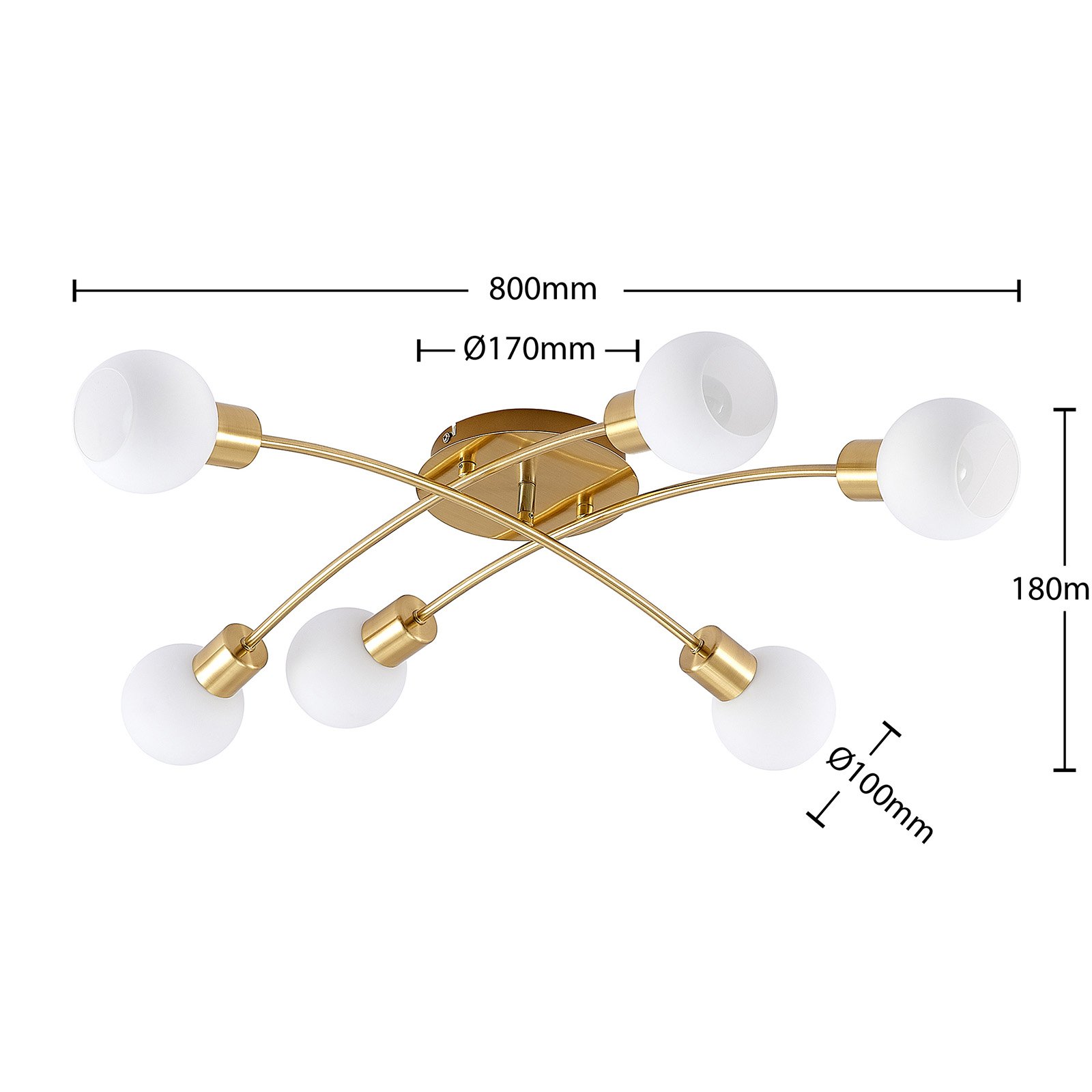 Agmar 6 Stropna lampa Mesing - Lindby