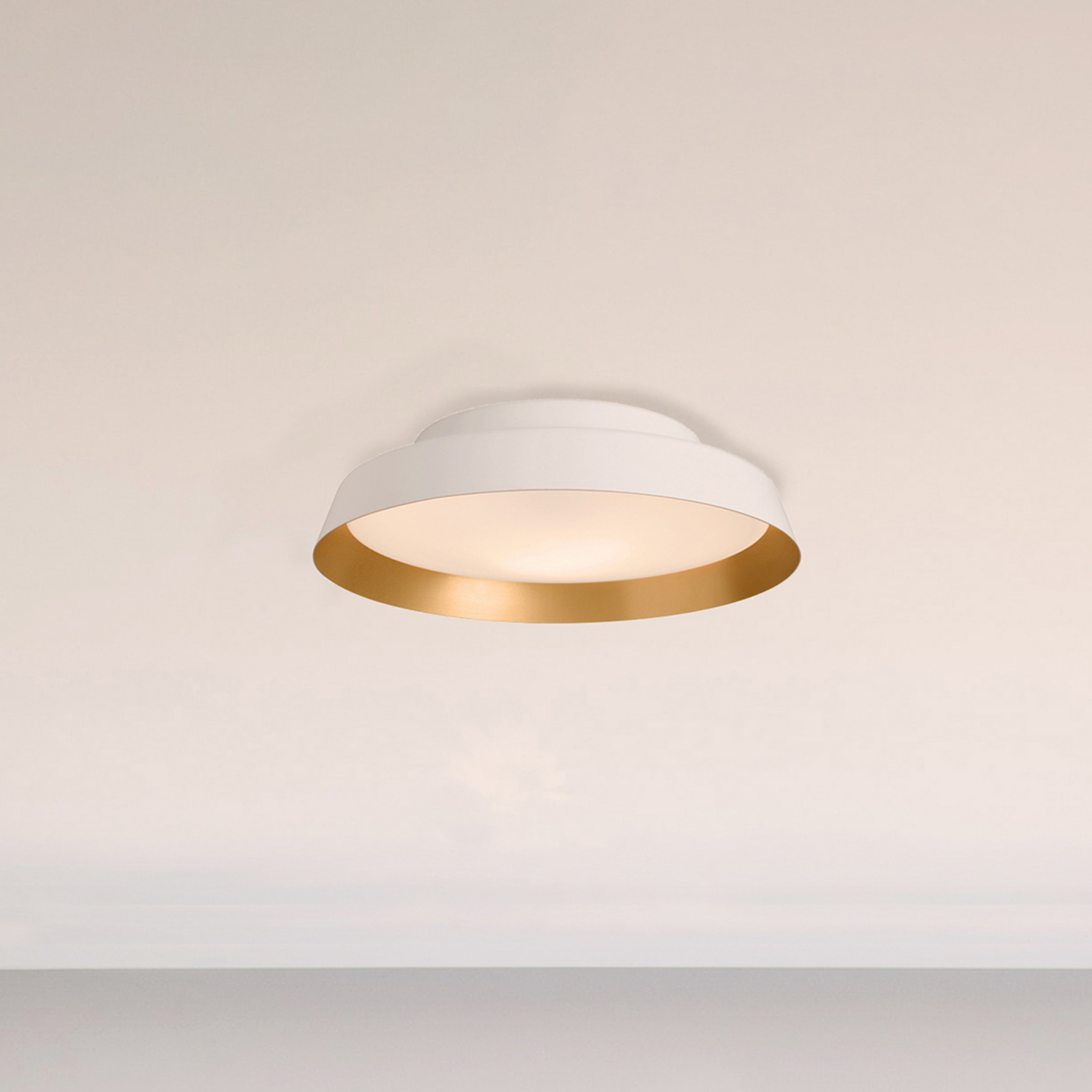 Plafonnier LED Boop ! Ø54 cm blanc/doré