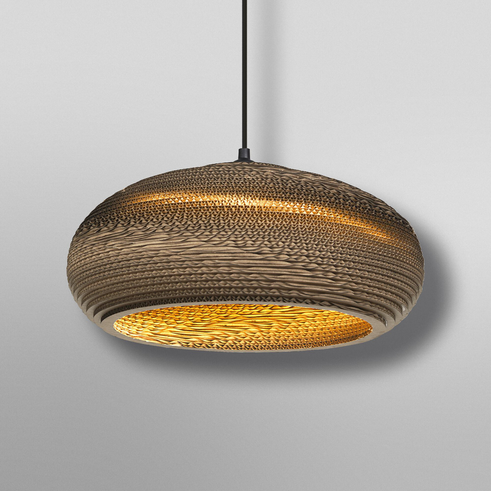 OSRAM Hängeleuchte DROP, braun, Ø 40 cm, Wellpappe, E27