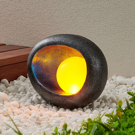 Lindby Tigran LED-solcellslampa, silver, blå