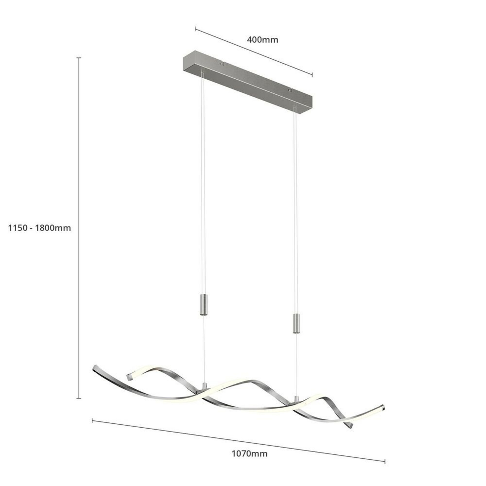 Auron Lustră Pendul Nickel/White - Lindby