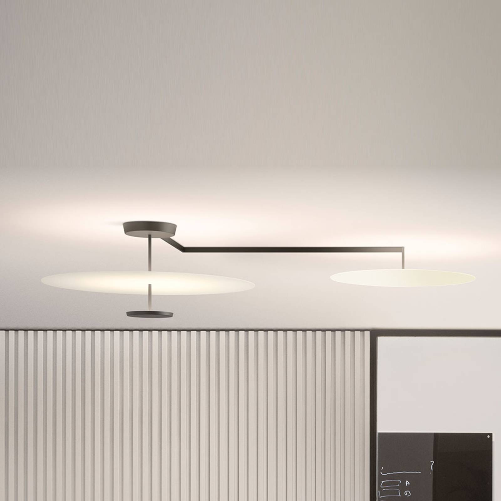 Vibia Flat lampa sufitowa LED 3-pkt. Ø 90cm biała