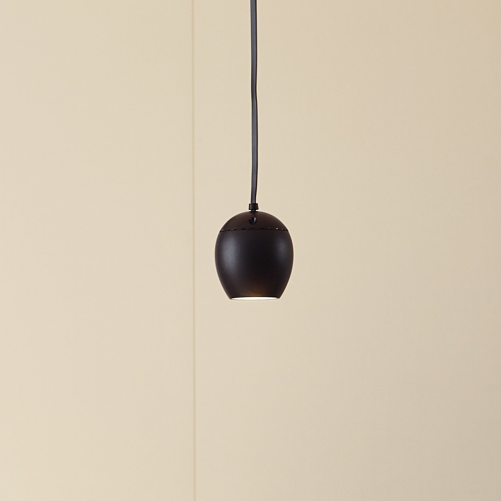 Lindby LED pendant light Lumaro, black, Ø 6.2 cm, 48V