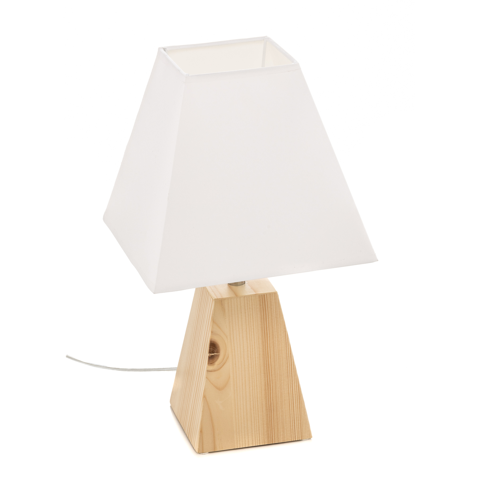 Lampa stołowa Faxa, trapez, naturalna/biała