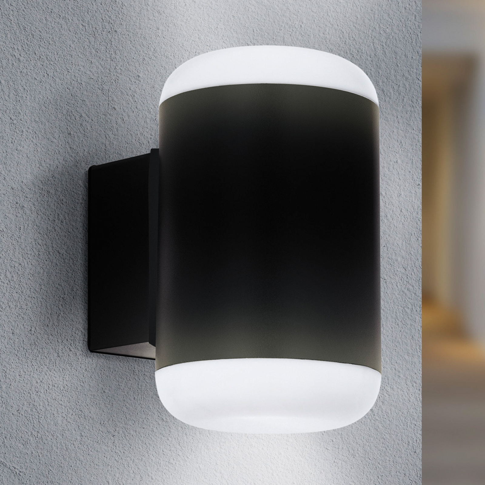 EGLO Merlito outdoor wall light in anthracite, galvanised steel, plastic, E27, 10 W, energy efficiency: A++, W: 11.5 cm, H: 18.5 cm