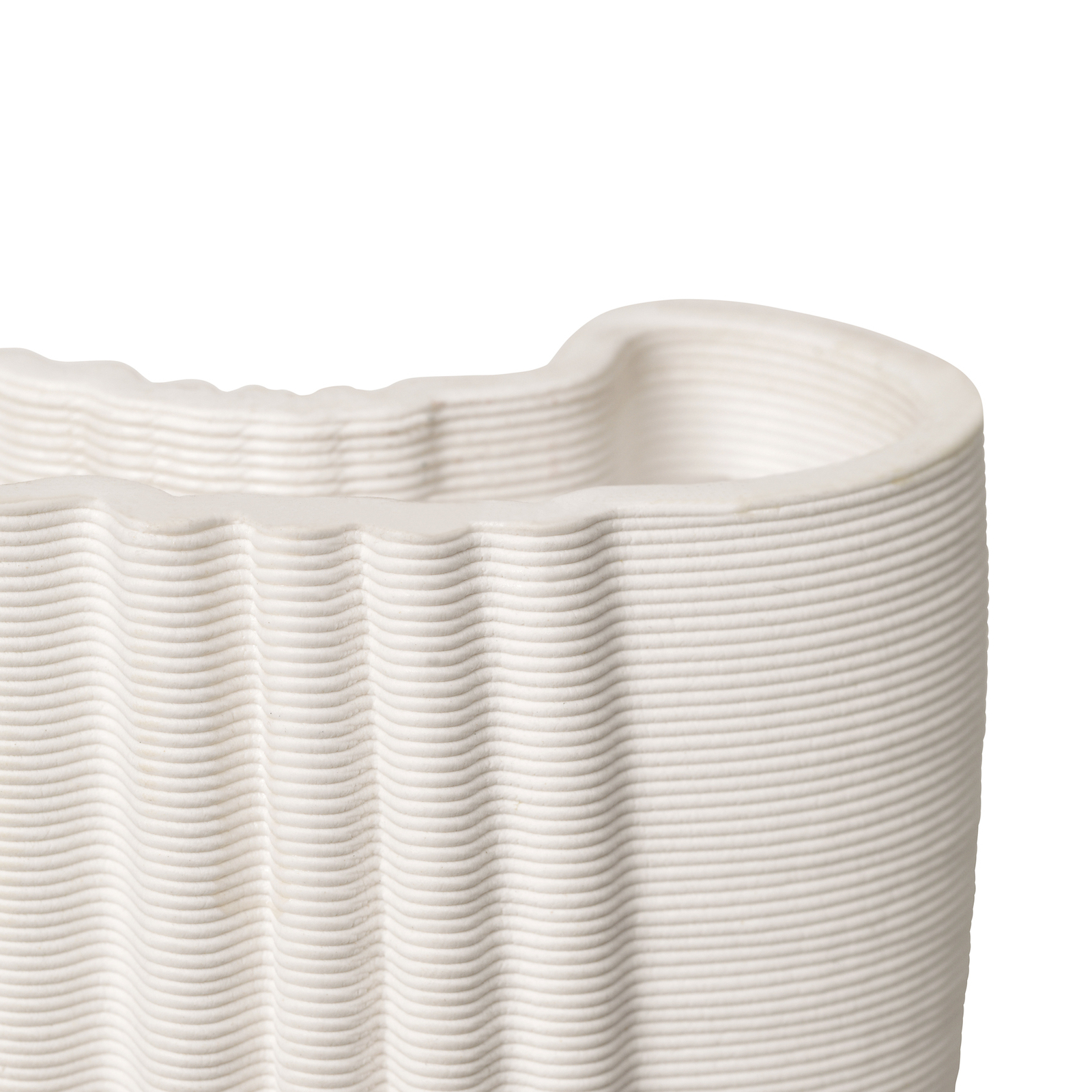 ferm LIVING Moire vase, white, height 30 cm, clay