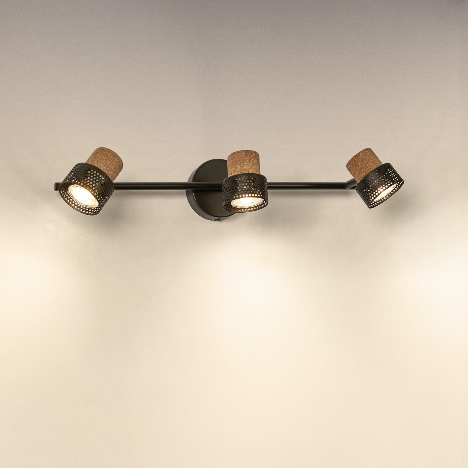LEDVANCE LED loftspot Cork, GU10, 3-lys, lang, sort