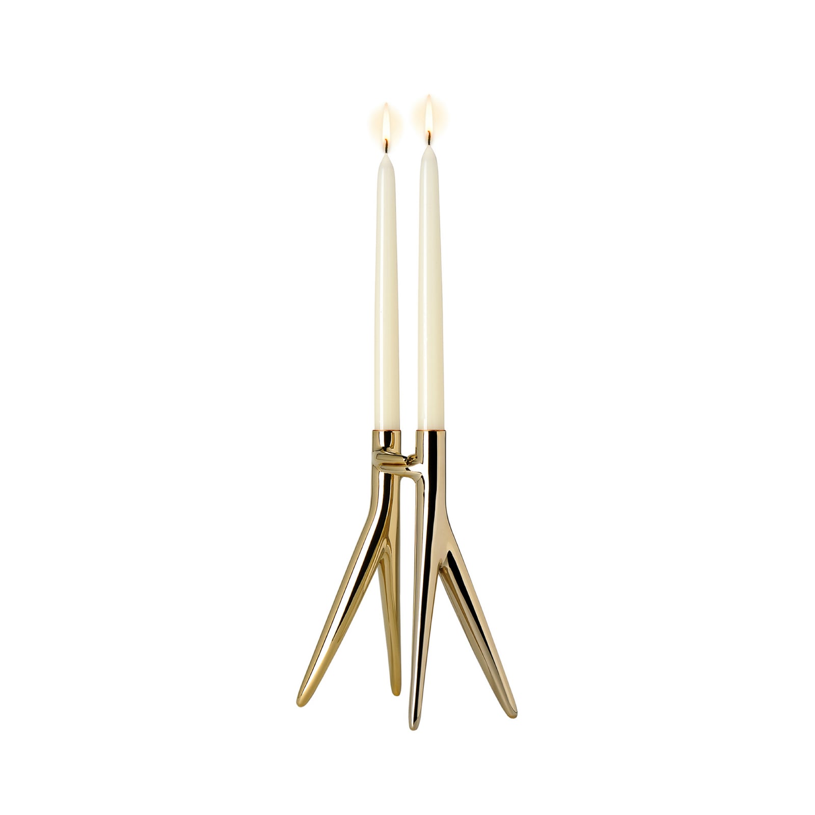 Abbracciaio candle holder, gold, height 25 cm, aluminium - Kartell