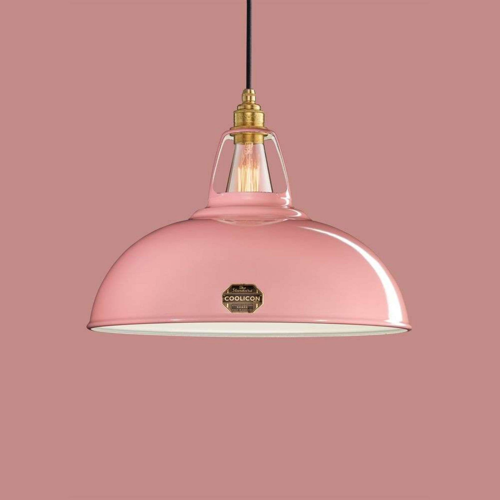 Stor pendellampe i design fra 1933, pudderrosa – Coolicon - Stue - Metal