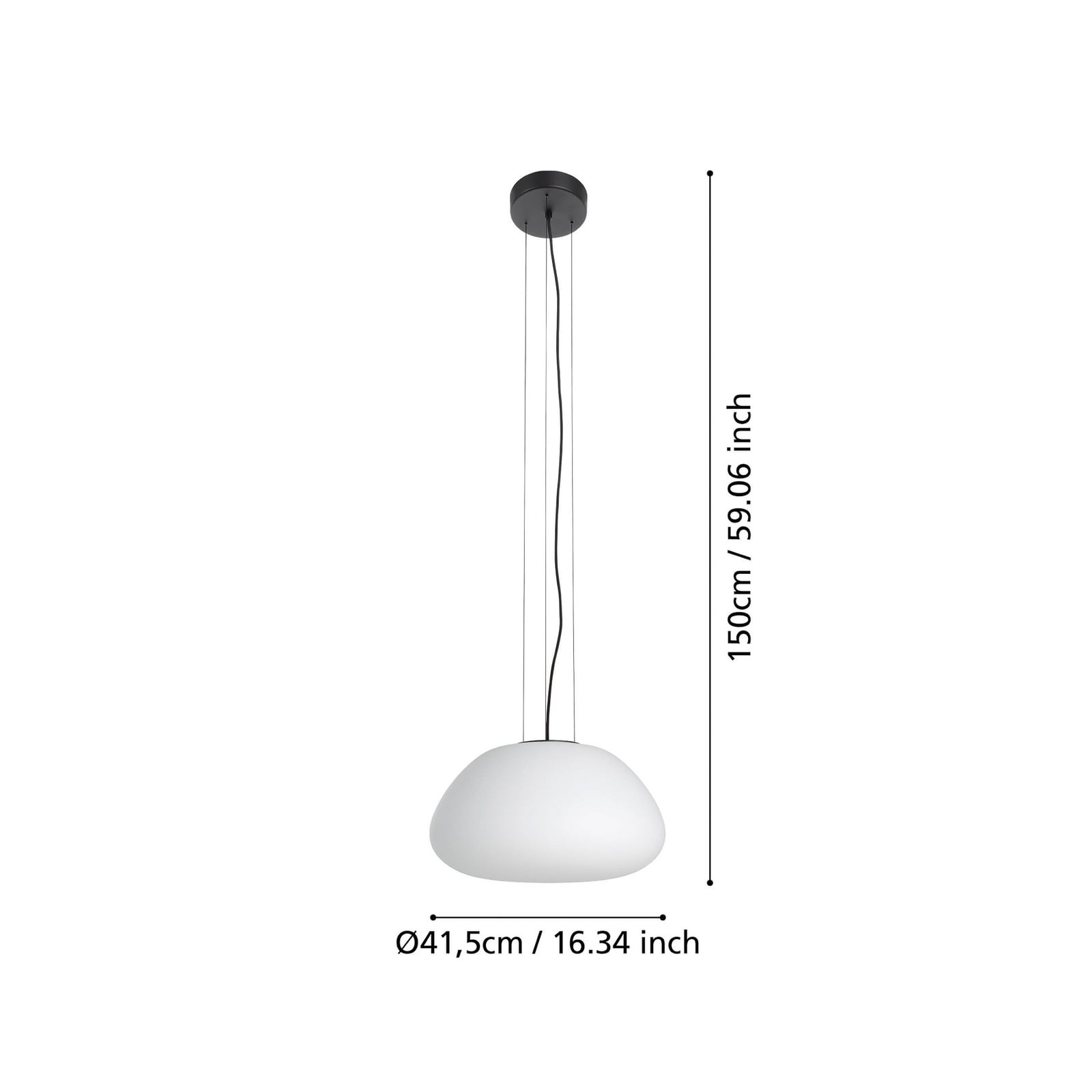 Suspension Balmes, blanche, Ø 42 cm, verre - Stars of Light