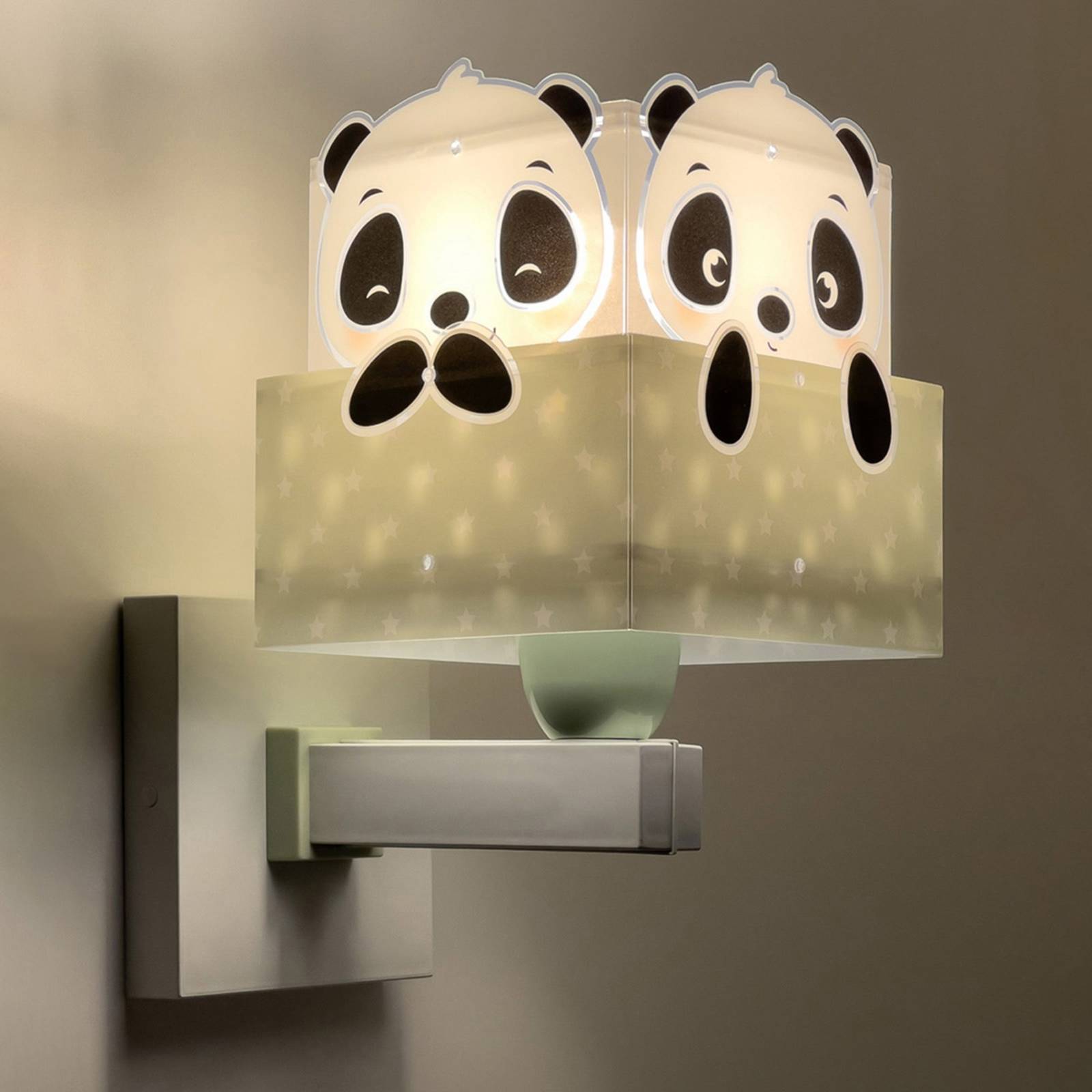 E-shop Nástenné svietidlo Dalber Panda so zástrčkou, zelené