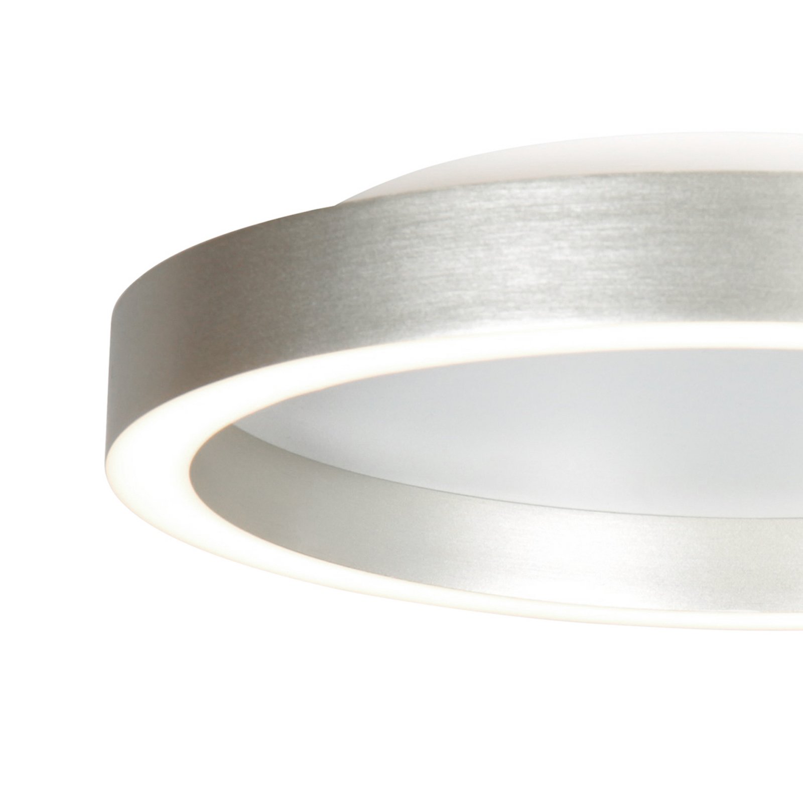 LED-taklampe Ringlux, stålgrå, Ø 40 cm, metall, 2700 K