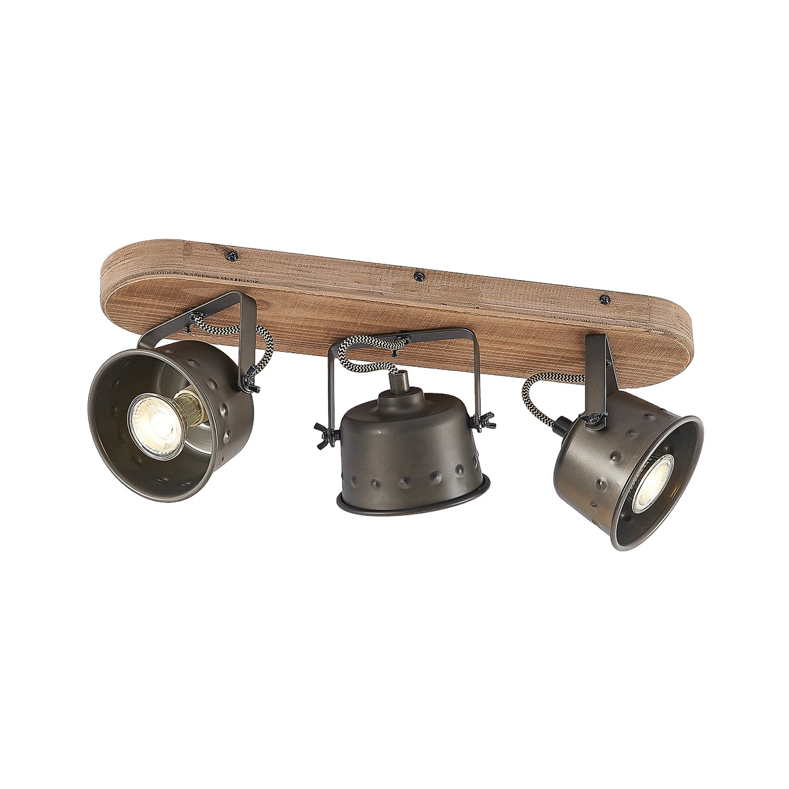 Lindby kattovalaisin Rubinjo, 45 cm, 3-valo, puu, GU10