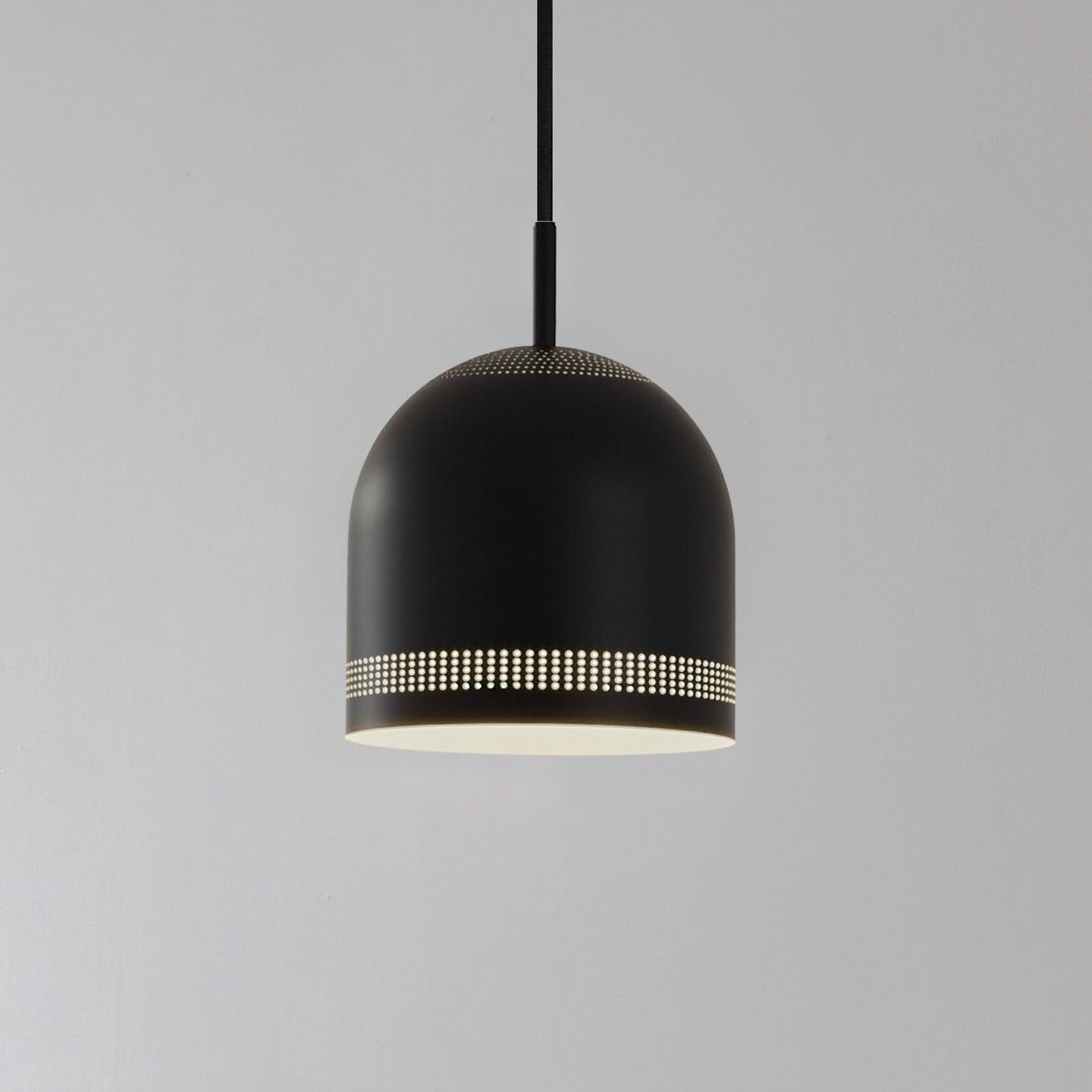 Lampă suspendată Nola Oura Ø 15 cm negru fier E27 - Camera de zi / sufragerie - Scandinavă - negru mat alb - Metal