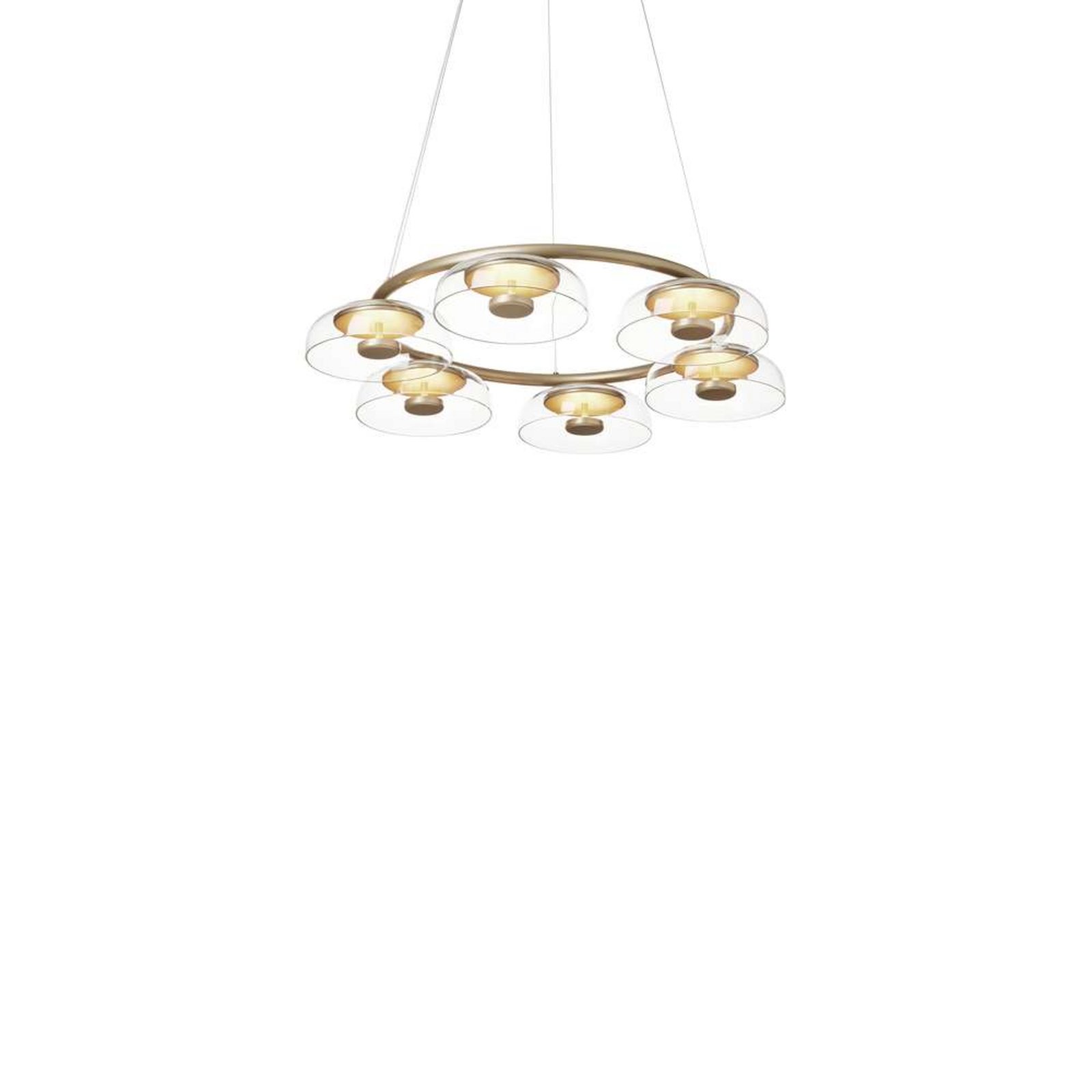 Blossi 6 Chandelier Nordic Gold/Clear - Nuura