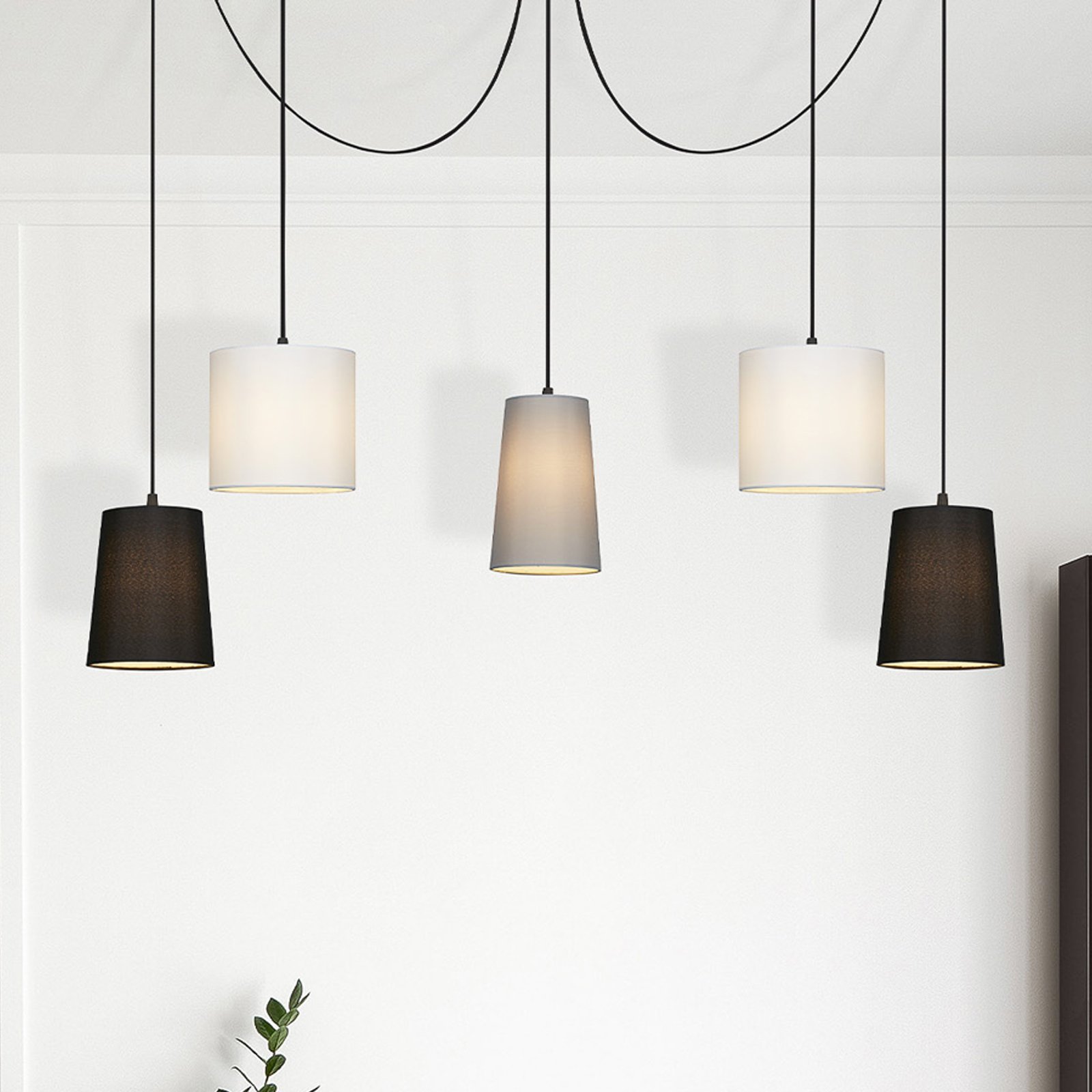 Shade hanglamp, 5-lamps, decentraal