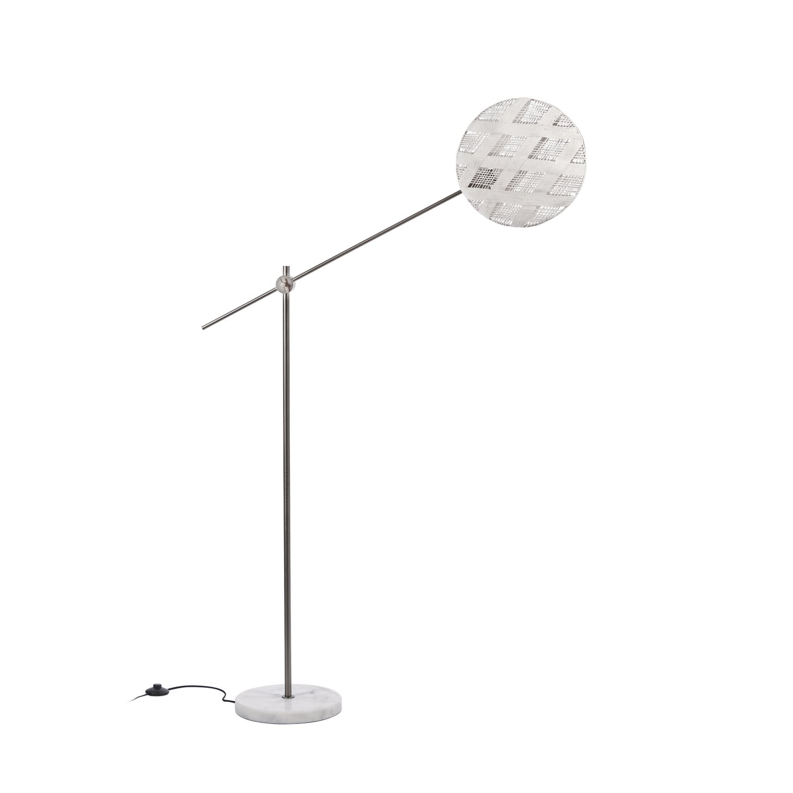 Lampe sur pied Chanpen M, fer/blanc, H 170 cm - Forestier