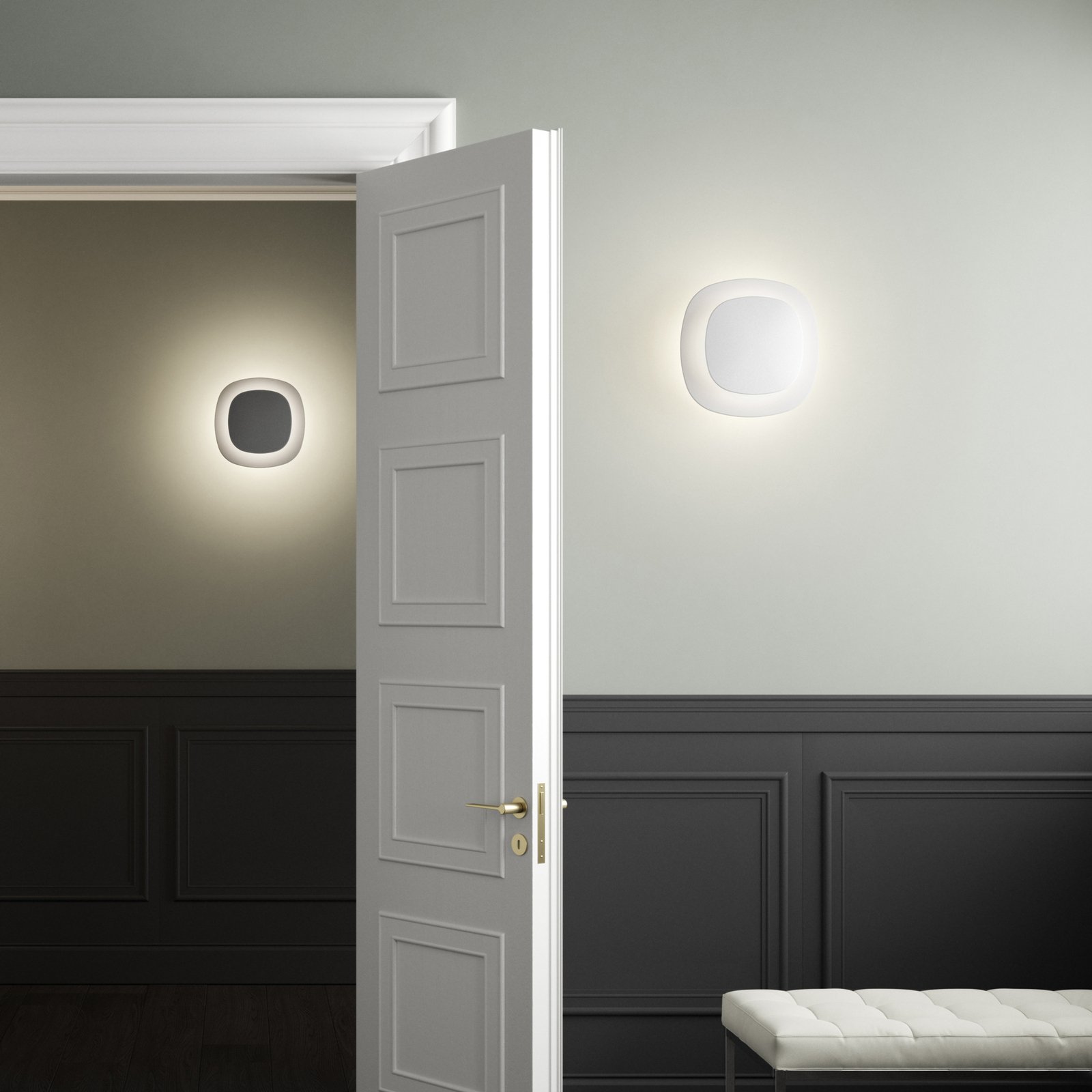 Luceplan Luthien LED wall lamp phase cut white 830
