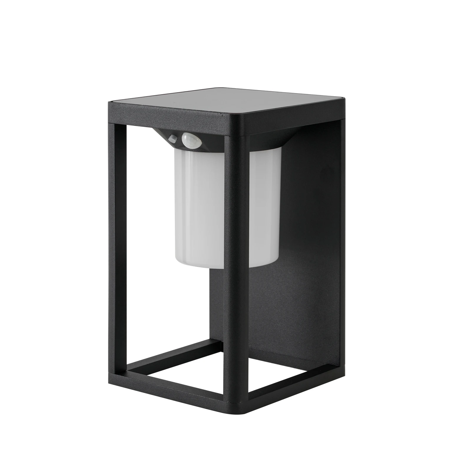 Lucande applique a LED solare Tilena, nera, alluminio, sensore