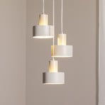 Rif 3 pendant light, taupe, round, 3-bulb, Ø 33 cm, steel