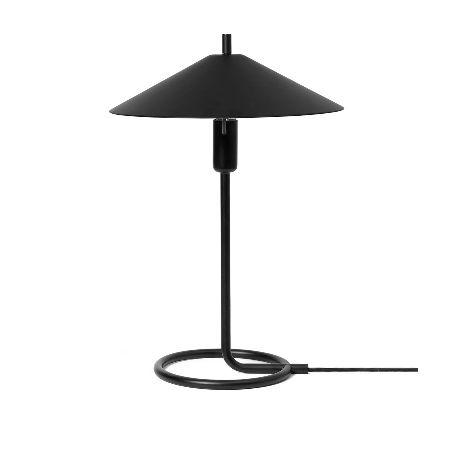 ferm LIVING Lampe à poser Filo, noir, rond, fer, 43 cm