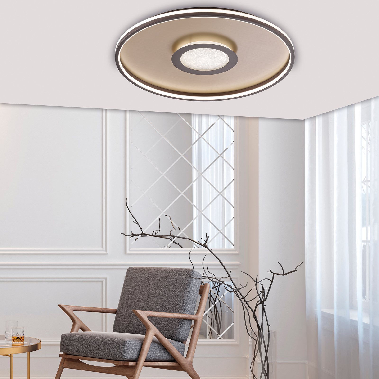 LED-Deckenleuchte Bug rund, rost