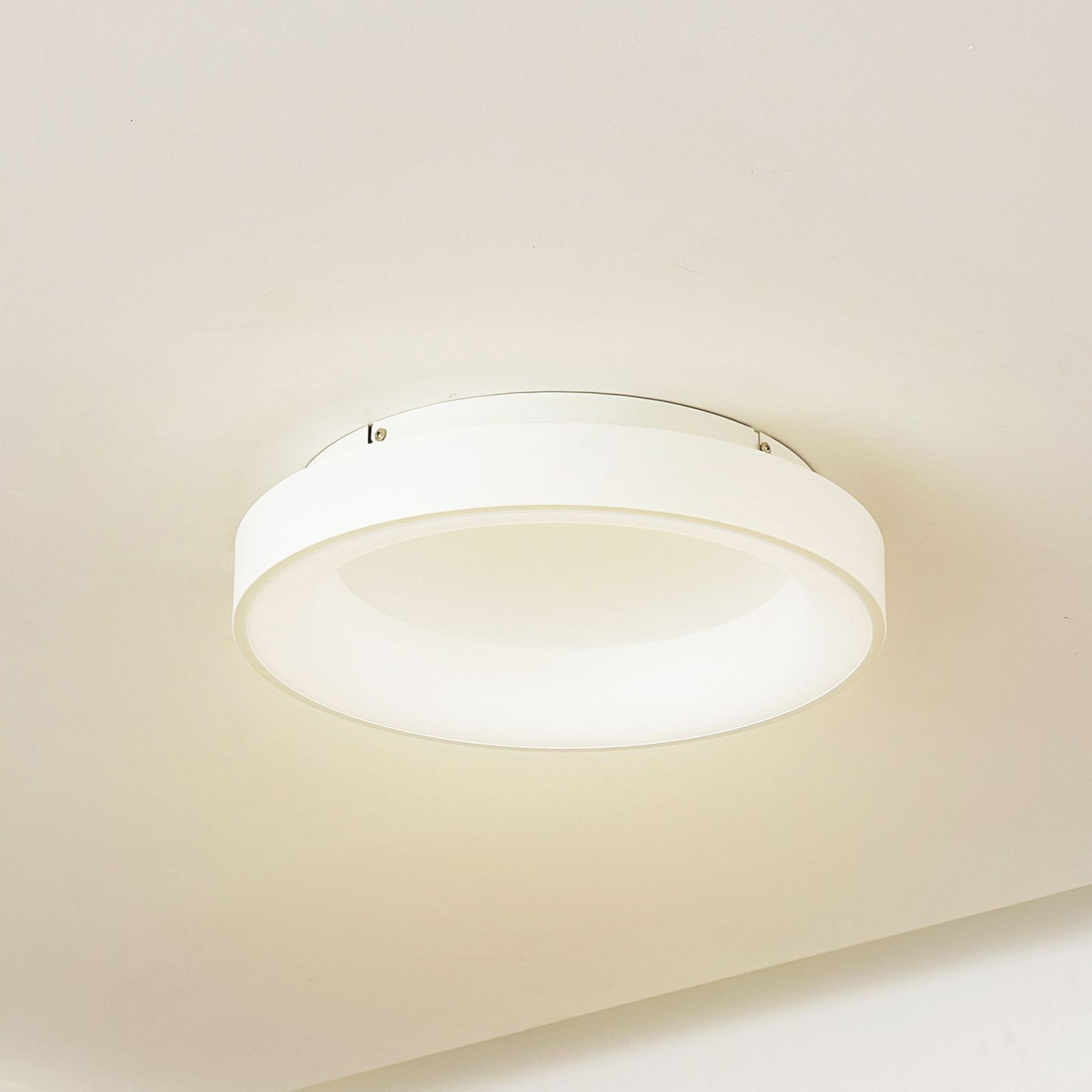Lucande plafonieră LED Samvel Ø 384 cm alb fier - Camera de zi / sufragerie - modern - Plastic