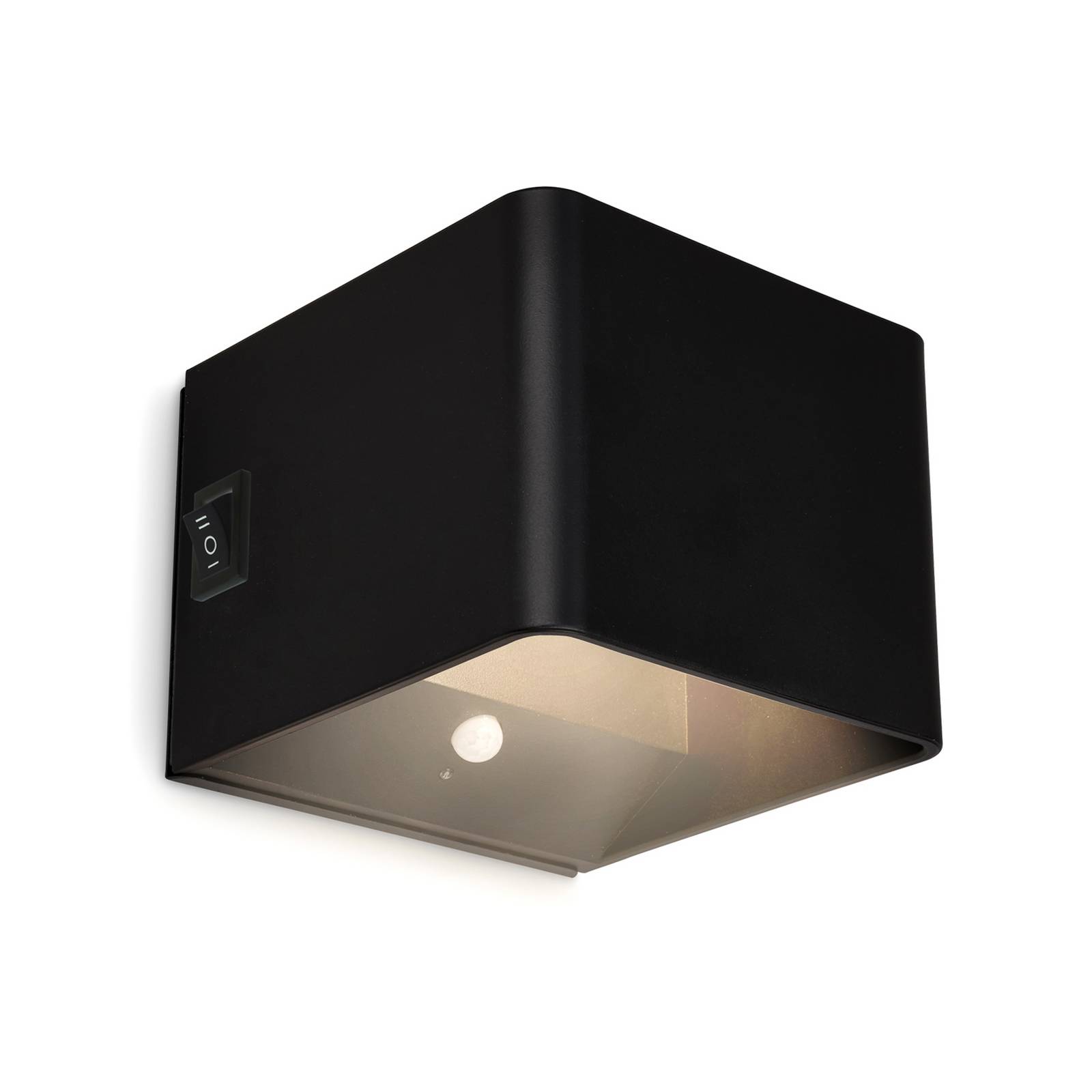 LED-Akku-Wandlampe Barro, schwarz Breite 8 cm Metall, Sensor